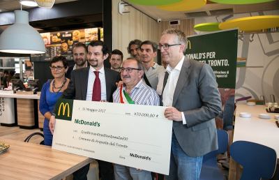 McDonald's, raccolti 470mila euro per la riqualificazione di Arquata del Tronto