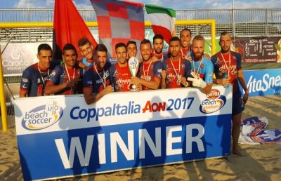 Beach soccer, la Happy Car Samb si aggiudica la Coppa Italia Aon 2017