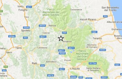 Terremoto, scossa di magnitudo 3.9 nel cuore della notte nei pressi di Amatrice