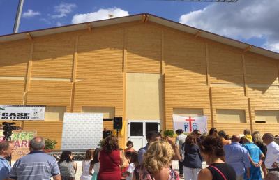 Ricostruzione post sisma, ad Acquasanta Terme inaugurato nuovo plesso sportivo