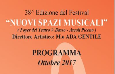 Ascoli Piceno, attesa per la 38^ edizione del festival ''Nuovi Spazi Musicali''