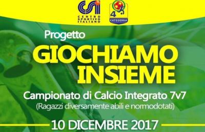 Progetto ''Giochiamo Insieme'', ad Ascoli campionato di calcio integrato 7 contro 7