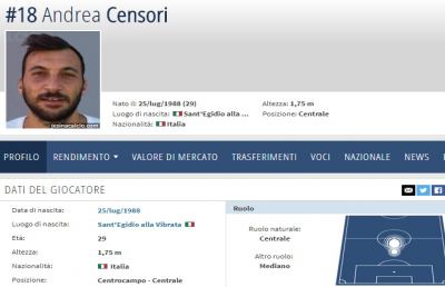 Ciabbino: arriva dalla Nerostellati un nuovo rinforzo, il centrocampista Censori