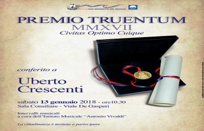 San Benedetto, sabato 13 gennaio si consegna il ''Truentum'' 2017 