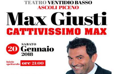 Teatro Ventido Basso Ascoli, in arrivo Giusti con lo spettacolo ''Cattivissimo Max''