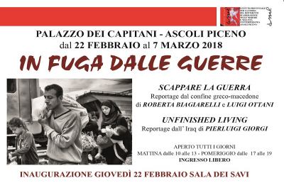 Ascoli Piceno, mostra Fotografica ''In Fuga Dalle Guerre'' a Palazzo dei Capitani