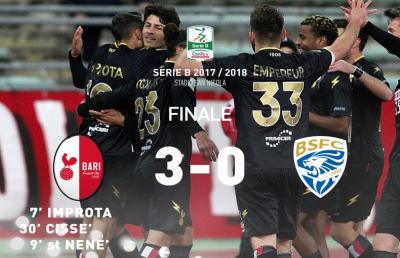 Bari-Brescia 3-0, biancorossi col vento in poppa in vista del match con l'Ascoli
