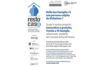 Ascoli Piceno, presentazione dell'innovativo progetto Alzheimer ''Resto a casa''