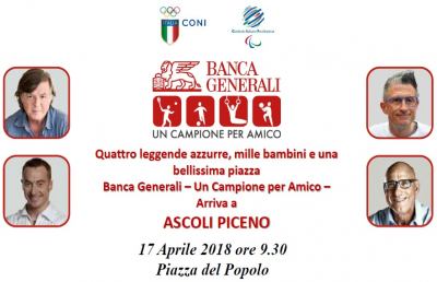 Ascoli Piceno: “Banca Generali-Un Campione per amico” con Panatta, Lucchetta, Graziani e Chechi