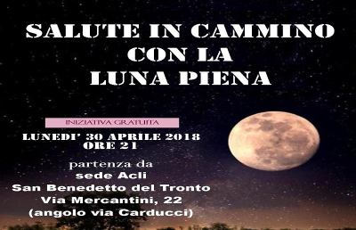  San Benedetto, torna l'appuntamento con ''Salute in cammino con la luna Piena''