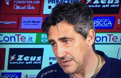 Bari-Entella 1-0, Aglietti: “Esagerata ammonizione La Mantia. Dobbiamo cercare di battere Ascoli”