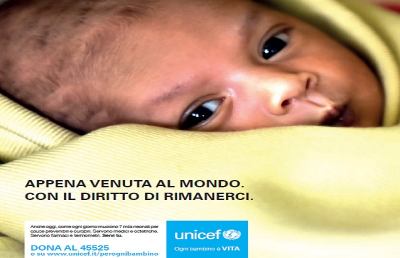 Unicef, Festa della Mamma: al via la campagna ''Ogni bambino è Vita''