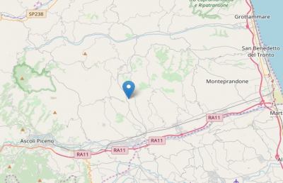 Terremoto, scossa superiore a magnitudo 3 con epicentro ad Appignano del Tronto