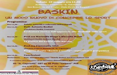 San Benedetto: convegno ''Baskin'', un modo nuovo di concepire lo sport