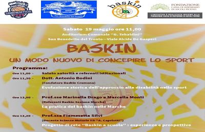 San Benedetto, convegno  ''Baskin : un modo nuovo di concepire lo sport''