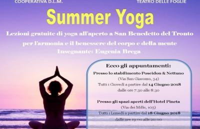 San Benedetto del Tronto, al via l'iniziativa ''Summer Yoga''