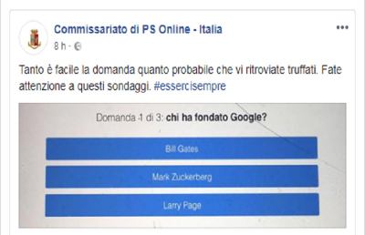 Allerta della Polizia Postale, falsi sondaggi online e la truffa corre sulla rete