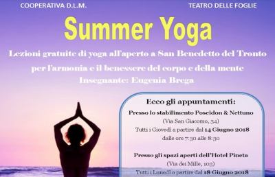 San Benedetto del Tronto, parte l'interessante progetto ''Summer Yoga''