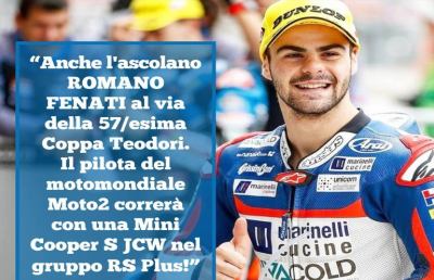 Coppa Paolino Teodori 2018, al via anche Fenati al volante di una Mini Cooper