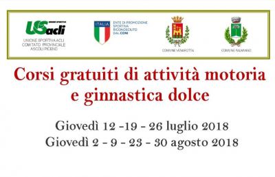 A Venarotta e Palmiano corsi gratuiti di attività motoria e ginnastica dolce