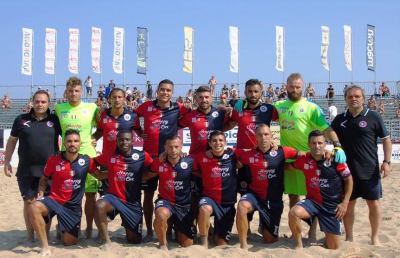 Beach soccer Serie A-On, per l'Happy Car Samb vittoria tennistica contro il Romagna