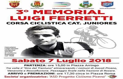 Ascoli Piceno: ciclismo su strada, terza edizione del Trofeo ''Luigi Ferretti''