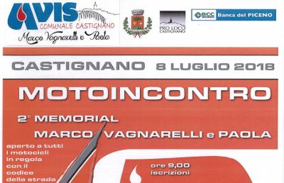 Castignano, passeggiata in moto in ricordo di Marco e Paola morti a Rigopiano