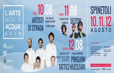 Spinetoli: “Officina 177”, tutto pronto per la nona edizione de ''L'arte non è acqua''