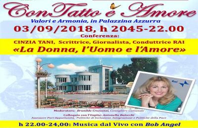 Palazzina Azzurra: ''Contatto è amore'', il 3 Settembre serata con Cinzia Tani