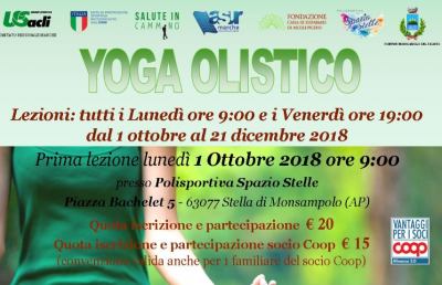 Stella di Monsampolo, corso di yoga olistico nell'ambito del progetto ''Sport senza età''