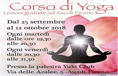 Ascoli Piceno, il 25 Settembre parte il corso gratuito di yoga
