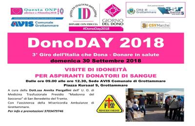 Avis Grottammare: appuntamento con ''Donoday'', 3° Giro dell’Italia che dona