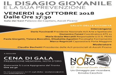 Acli Ascoli Piceno, premio ''La nota d’oro'' 2° Memorial Emidio Cecchini