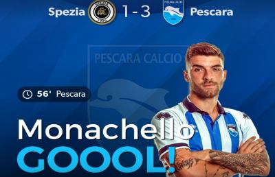 Spezia-Pescara 1-3, Mancuso e Monachello mandano in orbita il Delfino di Pillon