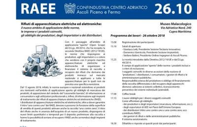 Cupra Marittima, seminario Confindustria Centro Adriatico sul tema dei RAEE