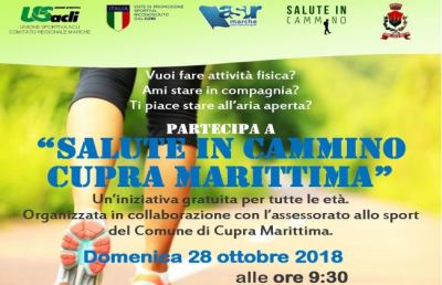  ''Sport senza età'', anche a Cupra Marittima iniziativa “Salute in cammino” 