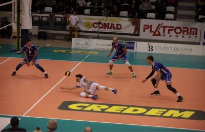 Pallavolo maschile Serie A2, la GoldenPlast Potenza Picena cade a Reggio Emilia