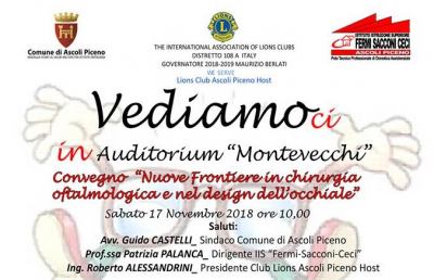 Ascoli Piceno, all'Auditorium Montevecchi convegno su vista e design dell'occhiale