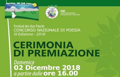 Festival dei due Parchi, a Palazzo dei Capitani premiazione del Concorso di Poesia