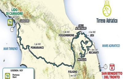 Tirreno-Adriatico, svelato percorso edizione 2019. Consueta crono finale a San Benedetto