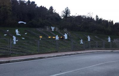 Vigili del Fuoco Ascoli Piceno, allestito presepe all'Anfiteatro di Porta Romana