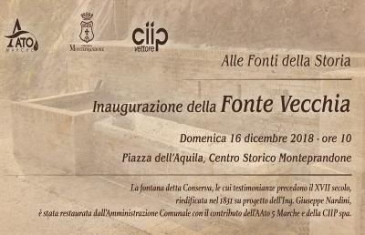 Monteprandone, in piazza dell’Aquila s'inaugura la ''Fonte Vecchia'' 