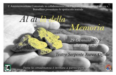 Offida: Giornata della Memoria, spettacolo teatrale in collaborazione con la scuola ''Falcone-Borsellino''