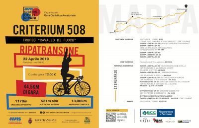 Ciclismo, a Ripatransone la gara amatoriale Criterium 508 - Trofeo ''Cavallo di Fuoco''