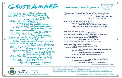 Grottammare, targa speciale per i 100 anni del poeta americano Lawrence Ferlinghetti