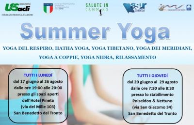 San Benedetto, estate all'insegna dello yoga gratuito con due lezioni a settimana