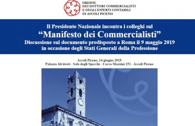 ''Manifesto dei commercialisti'', presidente nazionale Miani torna ad Ascoli Piceno