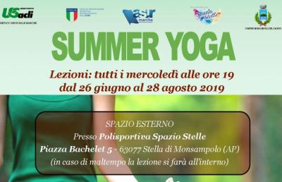 Monsampolo del Tronto, corso gratuito di yoga nel giardino di Piazza Bachelet