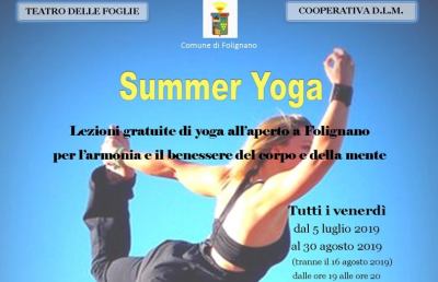 ''Summer Yoga'', a Folignano lezioni gratuite all'aperto per tutta l’estate 