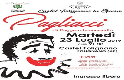 Folignano, va in scena l’opera lirica ''Pagliacci'' di Ruggero Leoncavallo